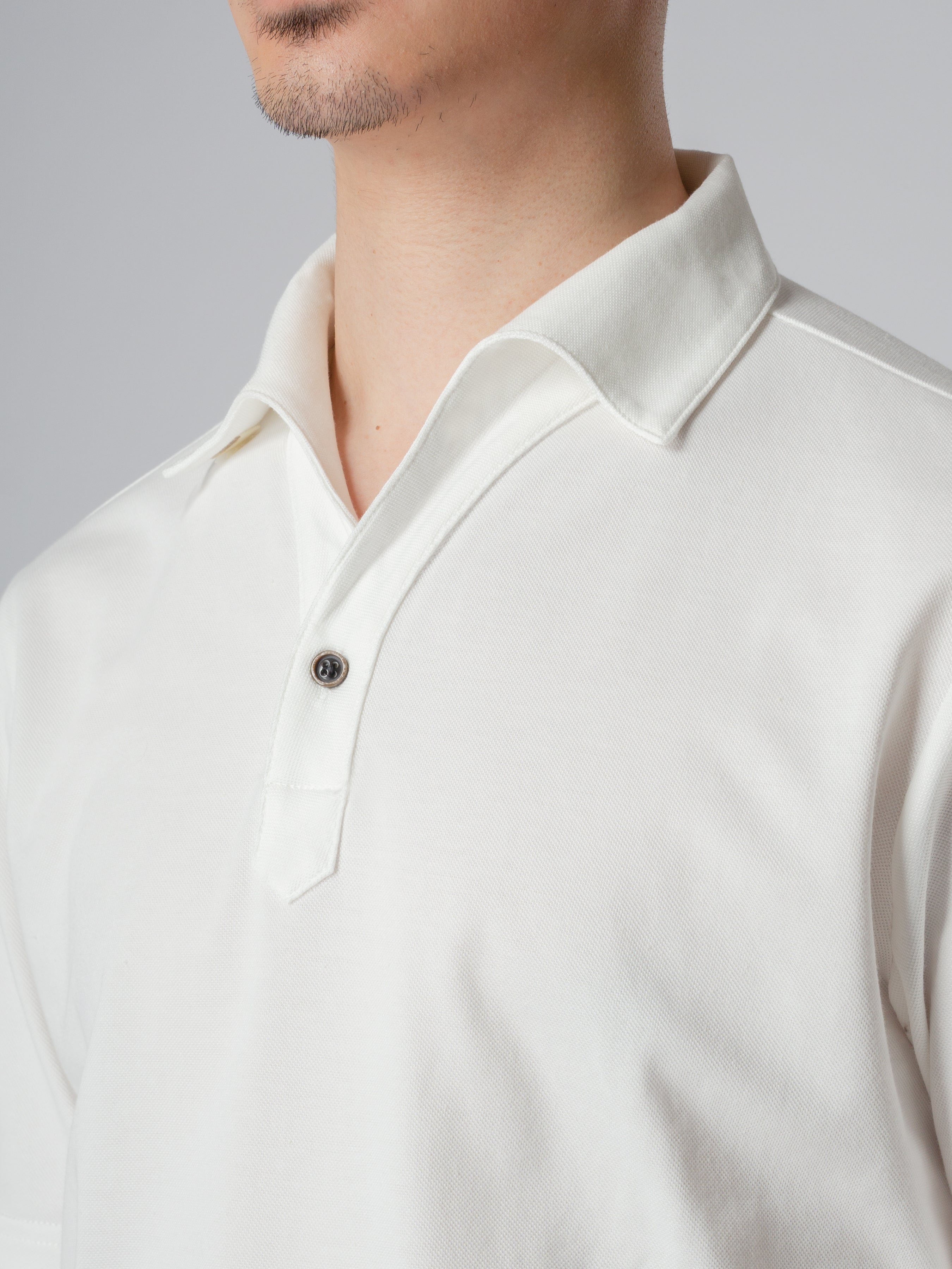 Ezio Polo Shirt - White One-Piece Collar - Buy Now