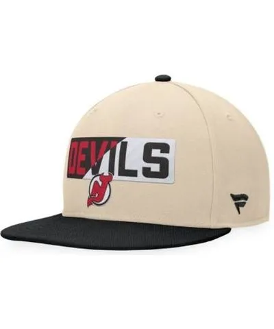 NHL Fanatics Cream/Black New Jersey Devils Goalaso Snapback Hat by Fanatics Men's