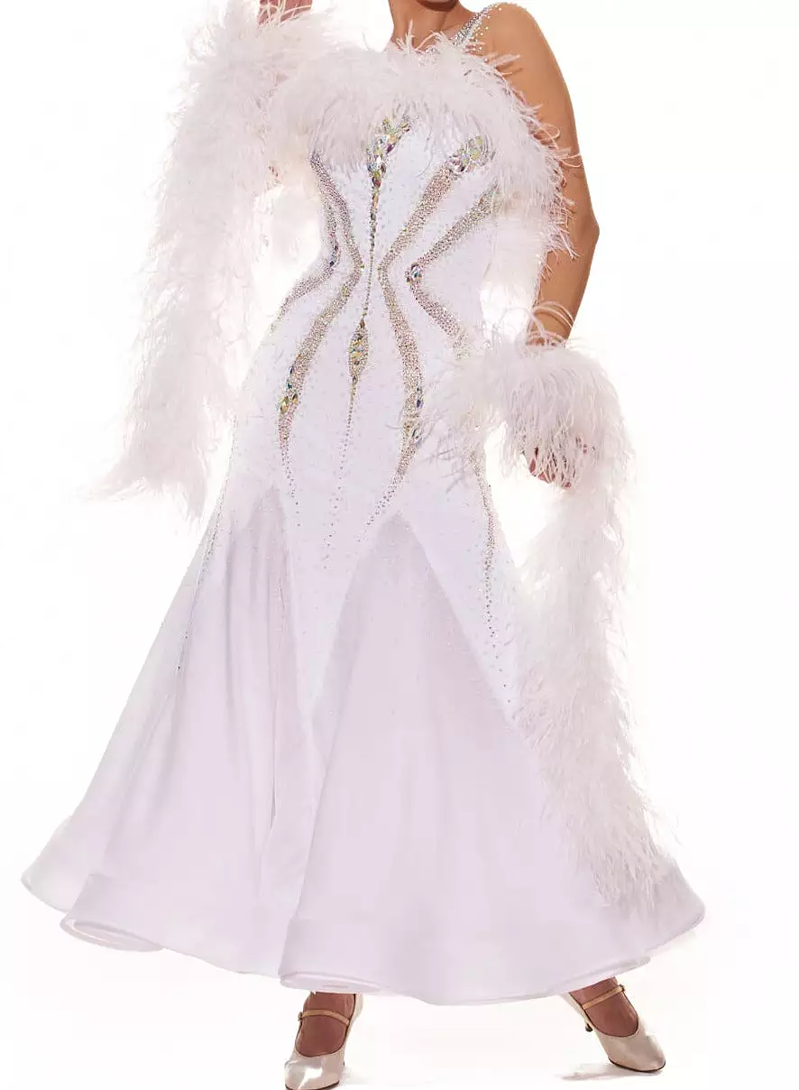 Feather Boa Ballroom Dress