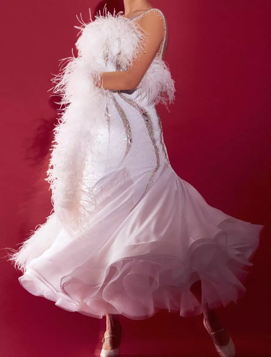 Feather Boa Ballroom Dress