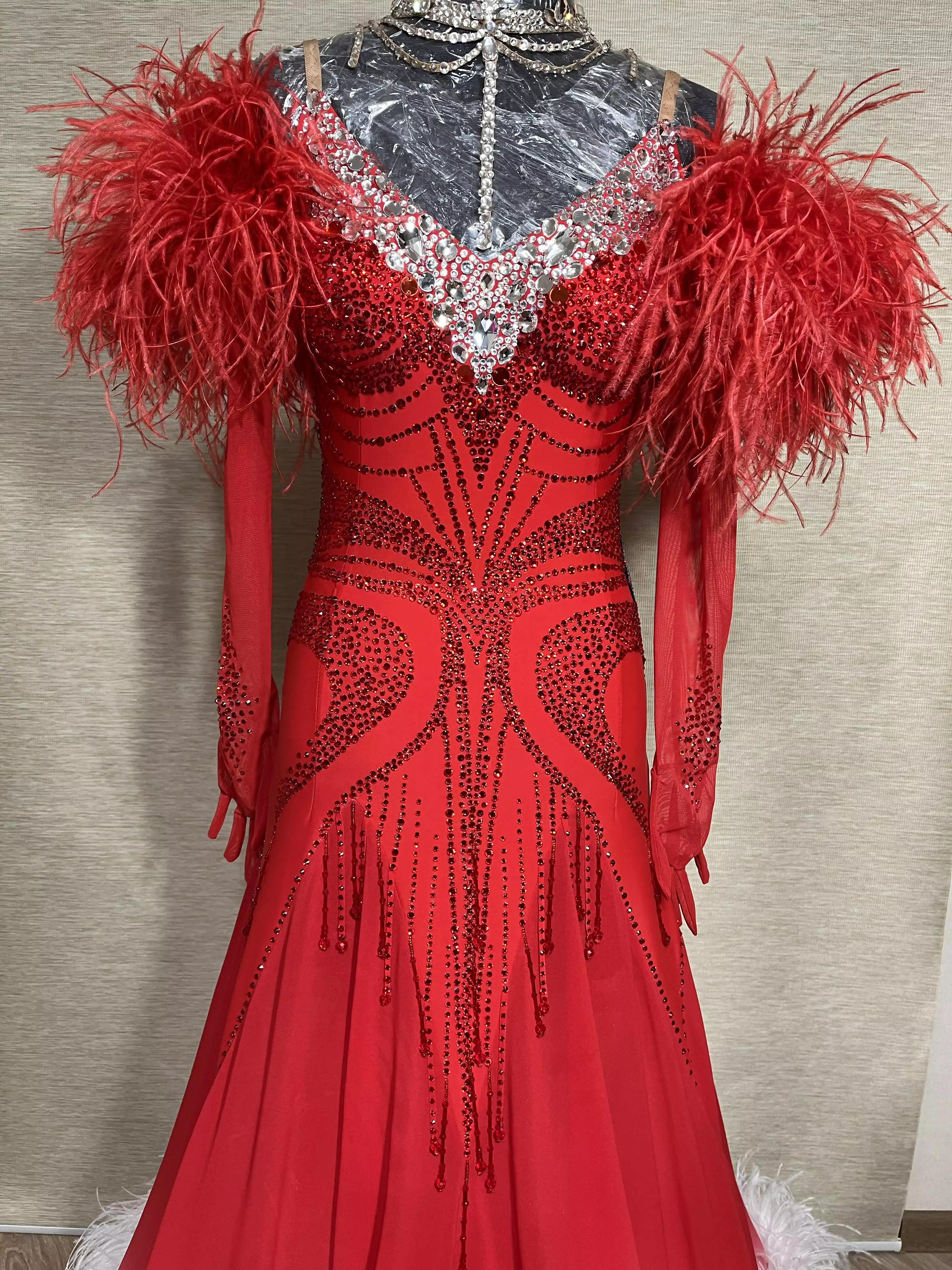 Feather Flourish Ballroom Dress.