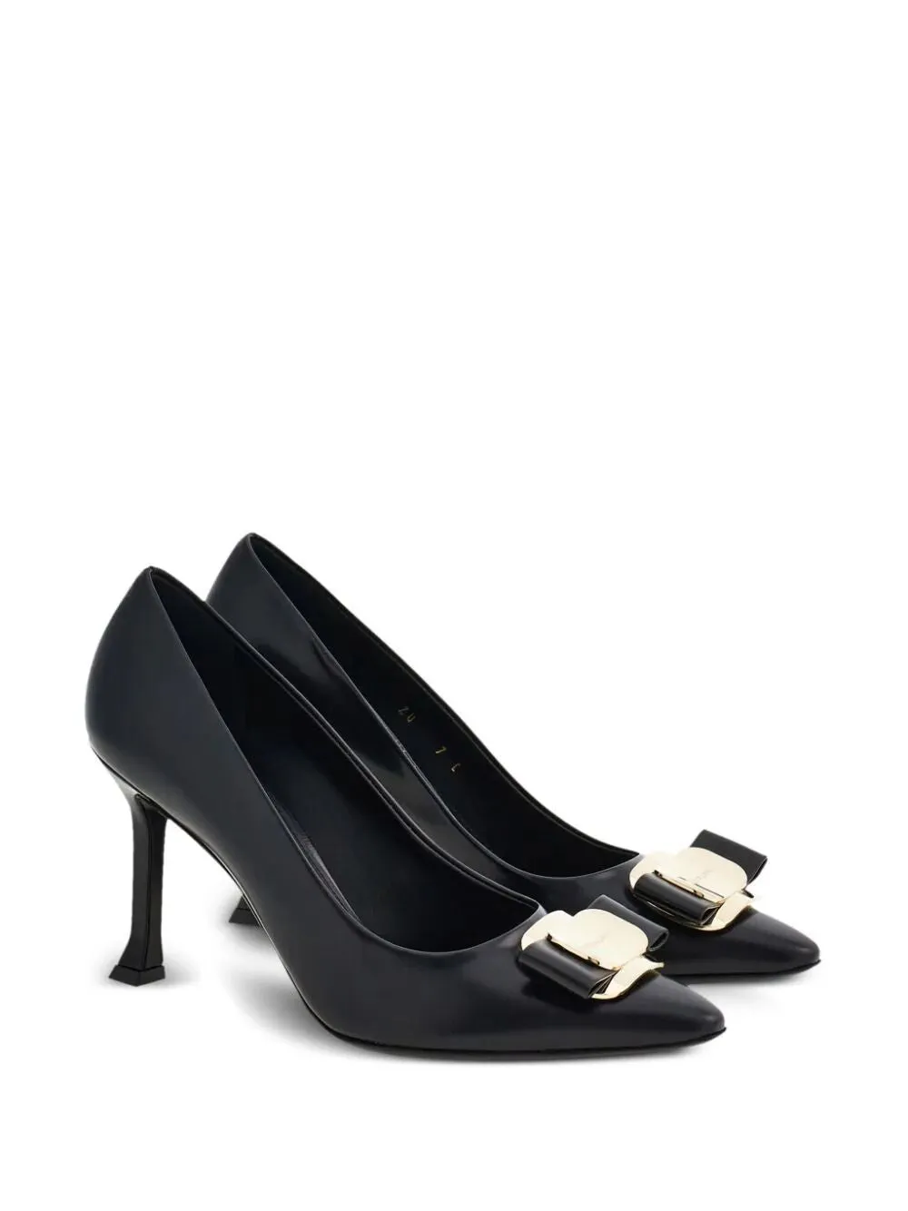 Women's Black Vara Plate Pumps by FERRAGAMO