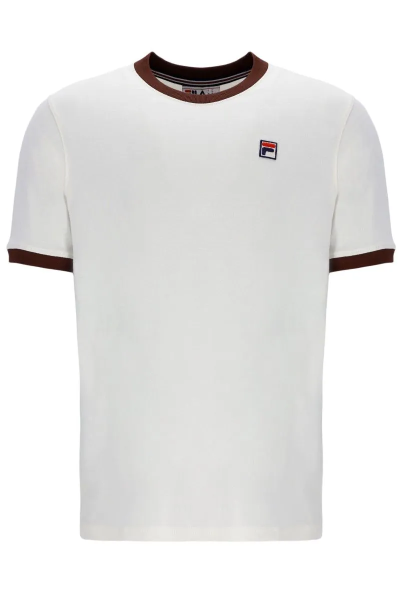 Fila Marconi Logo Crew Neck T-Shirt Egret Brown Stone