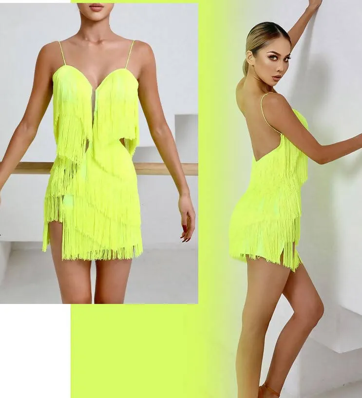 Neon Dance Costume in Black, Pink, and Yellow | 2118