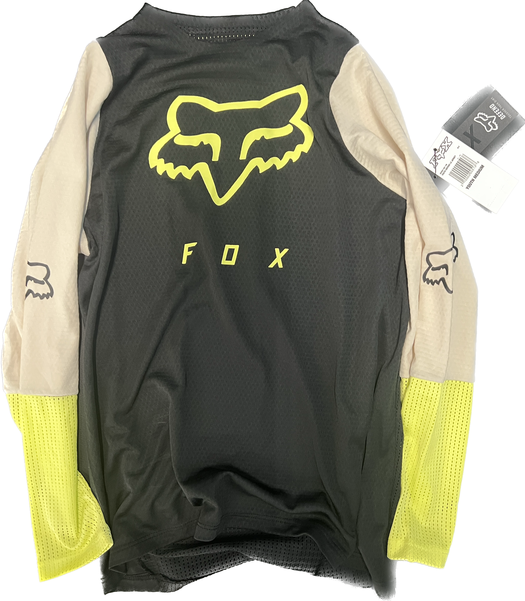 Fox Long Sleeve Mountain Bike Jersey - Youth Medium - Black