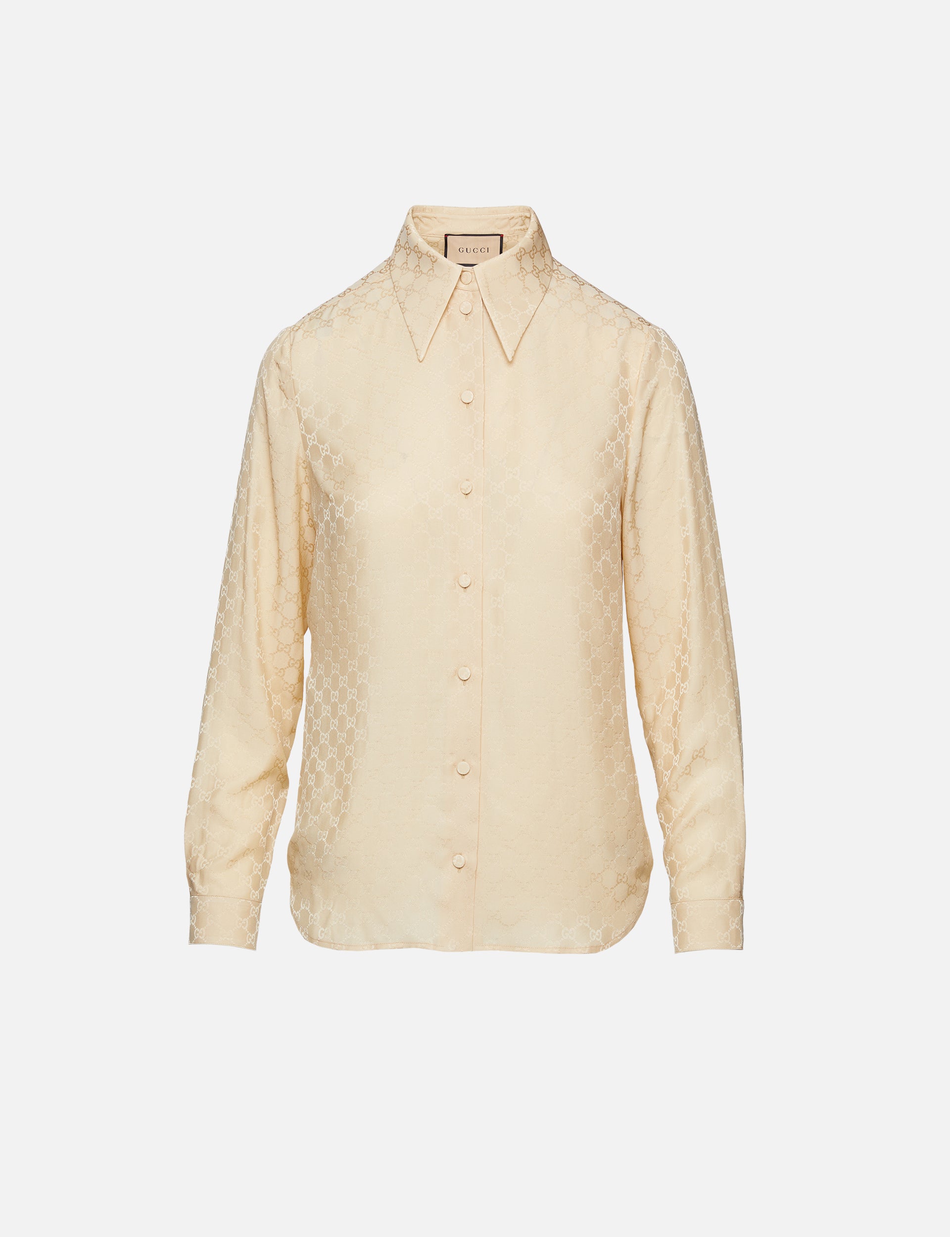 GG Silk Button Up Top - Luxury Fashion Online | Shop Now