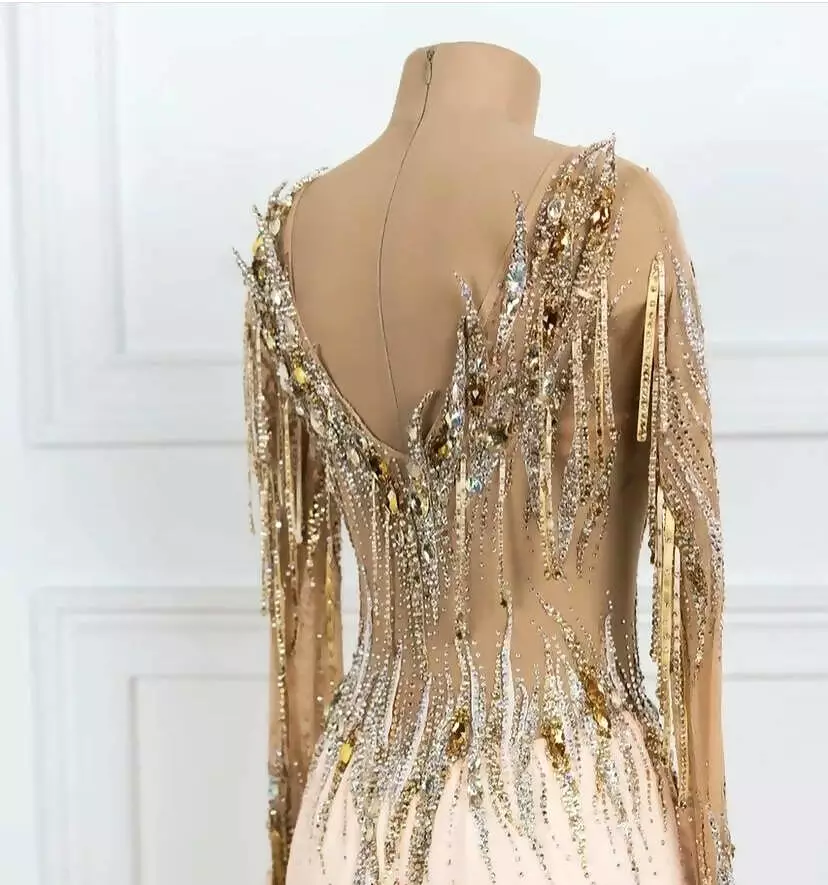 Gold Peach Ballroom Dress