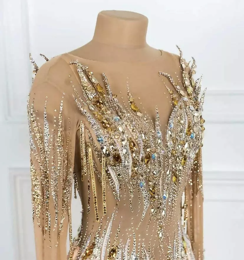 Gold Peach Ballroom Dress