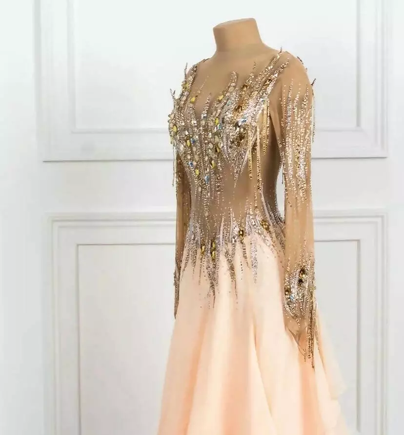 Gold Peach Ballroom Dress