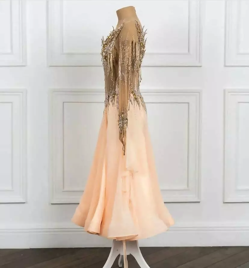 Gold Peach Ballroom Dress