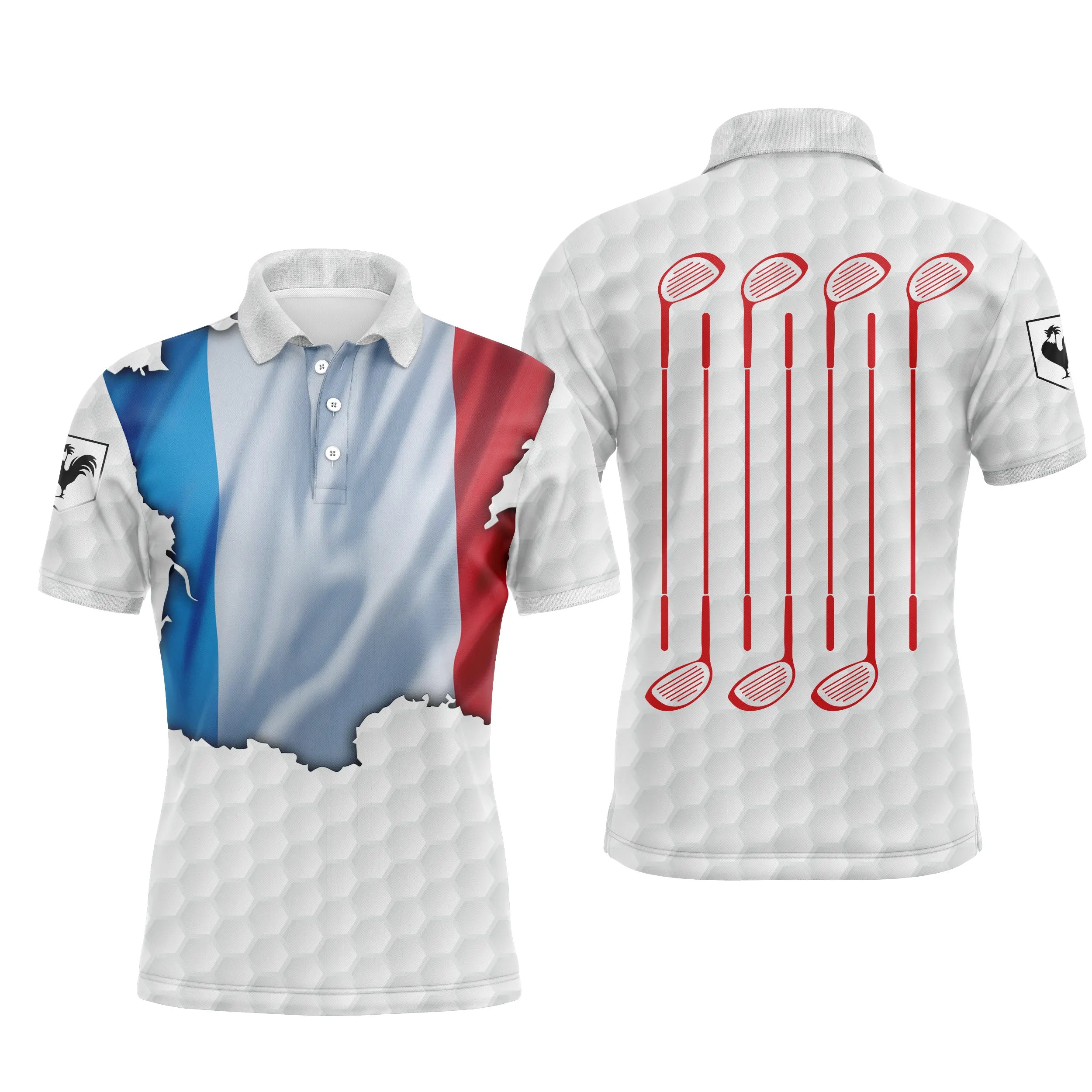 Golf Fan Polo Shirt, Original Golf Gift, Quick-Drying Men's and Women's Polo, French Flag, Golf Club, Golf Ball