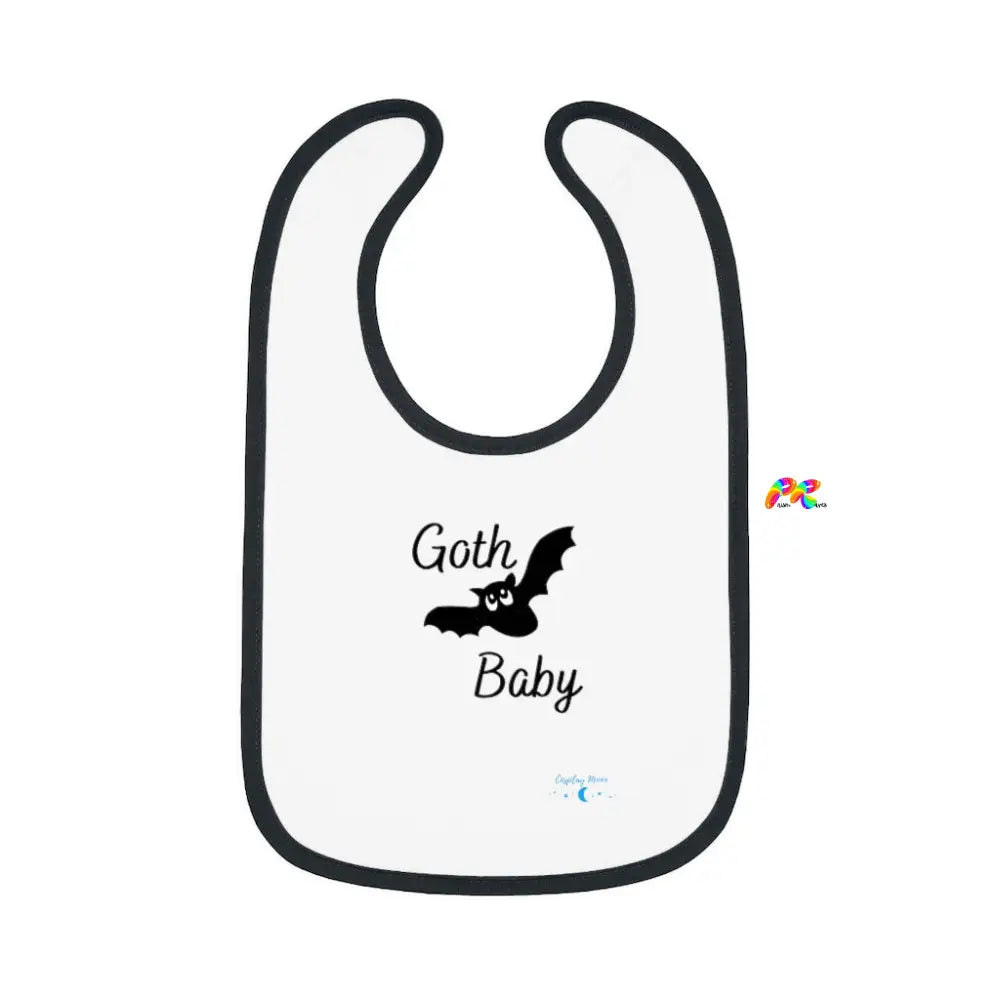 Goth Baby Bib with Contrast Trim and Jersey Material