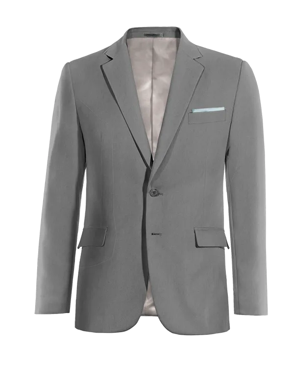 Gray essential blazer with scarf.