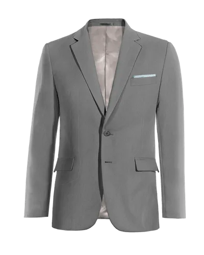 Gray essential blazer with scarf.