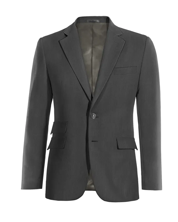 gray wide lapel slim fit blazer