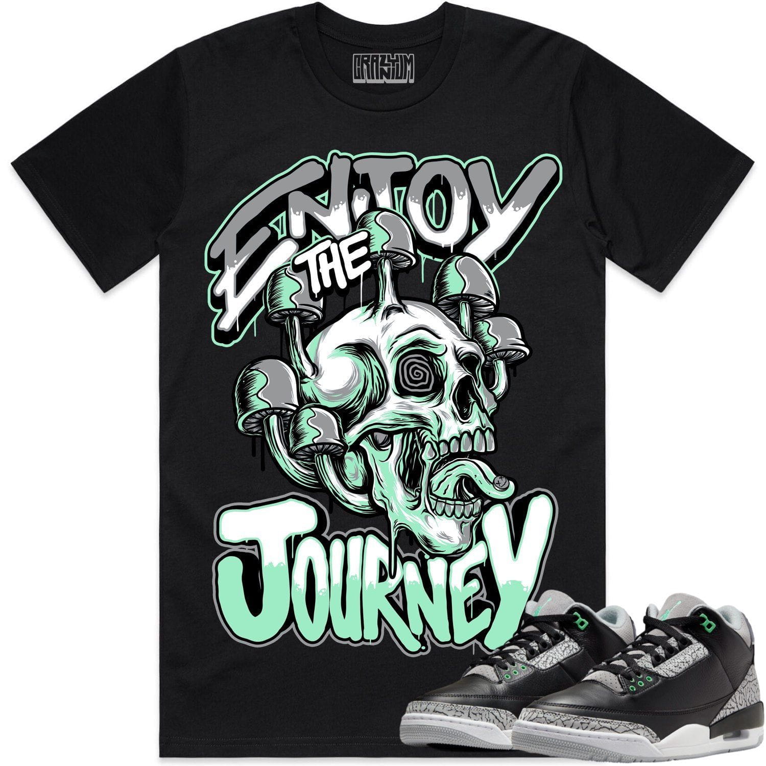 Green Glow Enjoy the Journey Shirt - Perfect Match for Jordan 3 Green Glow 3s