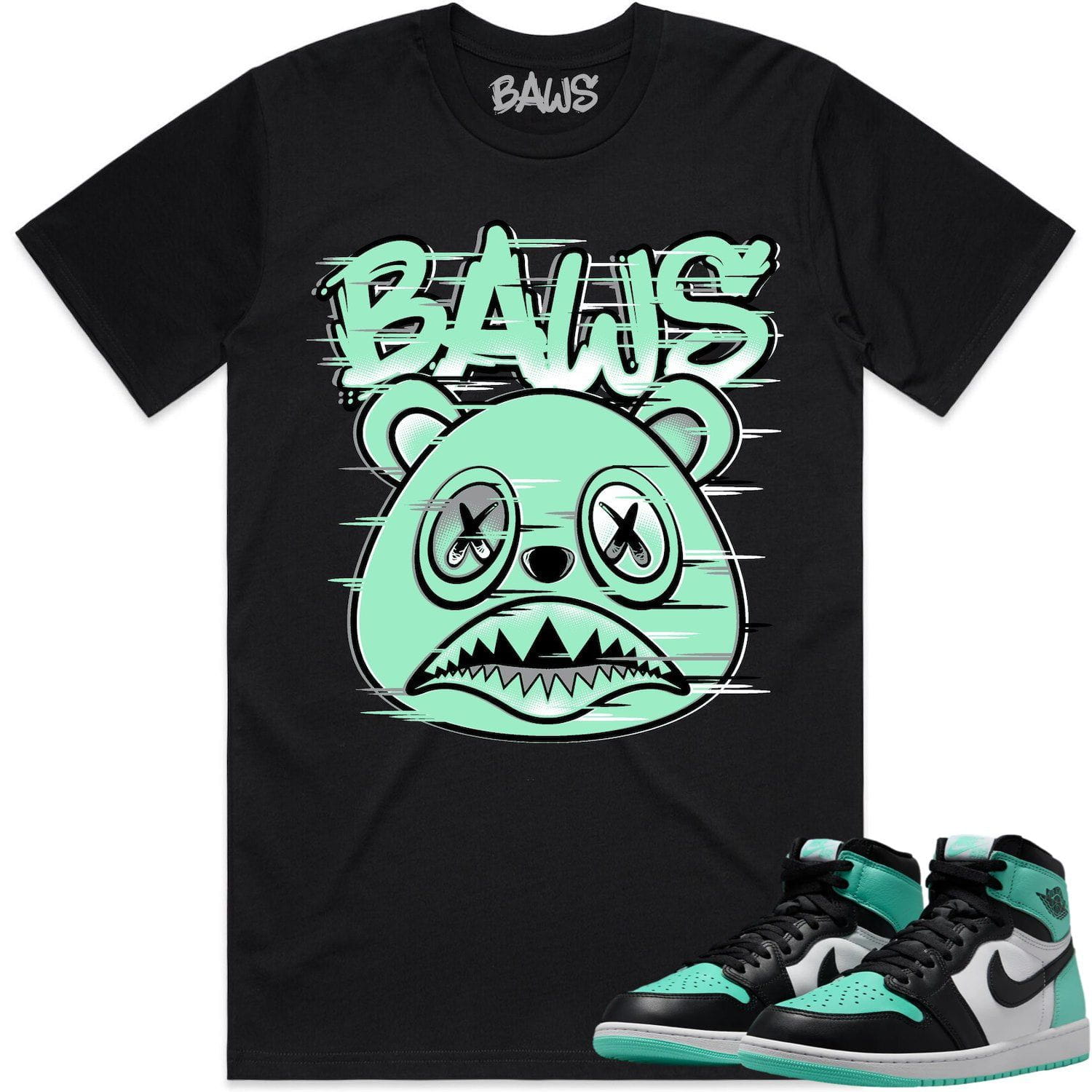 Green Glow Glitch Baws Shirt - Jordan 1 Green Glow 1s Matching