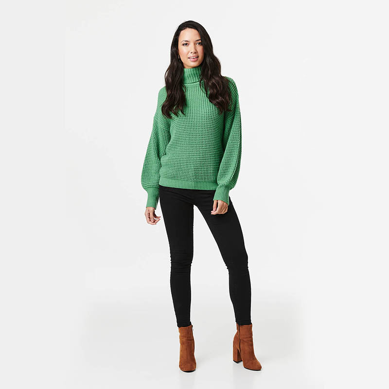 Green Polo Neck Long Sleeve Shirt