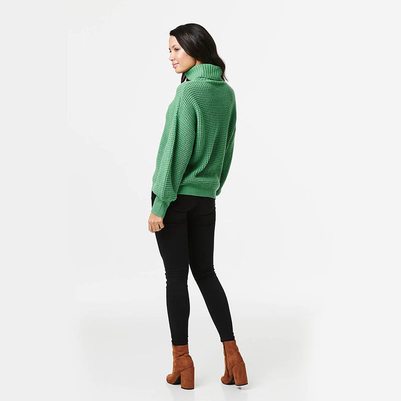 Green Polo Neck Long Sleeve Shirt