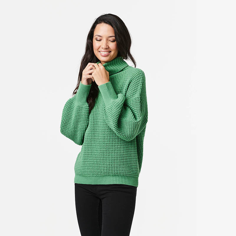 Green Polo Neck Long Sleeve Shirt