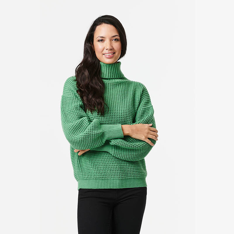 Green Polo Neck Long Sleeve Shirt