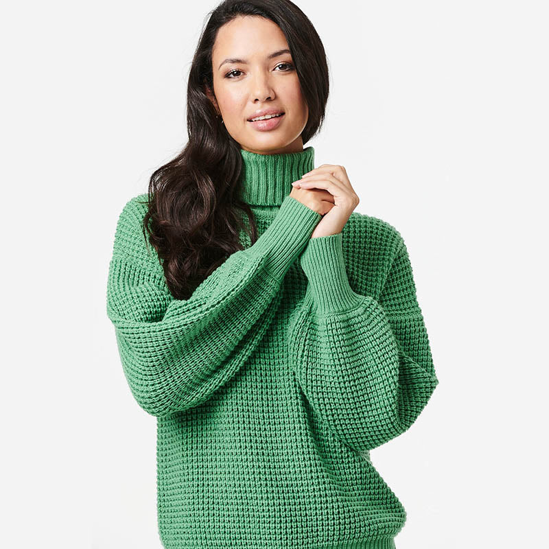 Green Polo Neck Long Sleeve Shirt