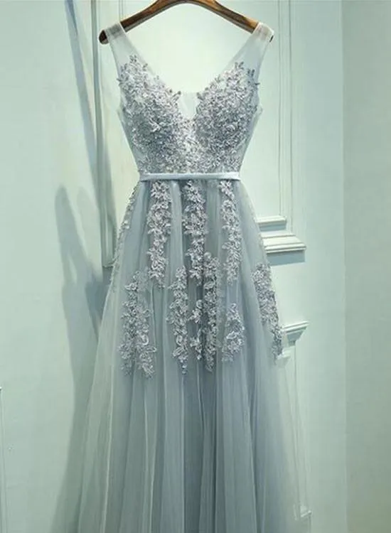 Long Grey Prom Dresses, Party Dresses, Evening Dresses