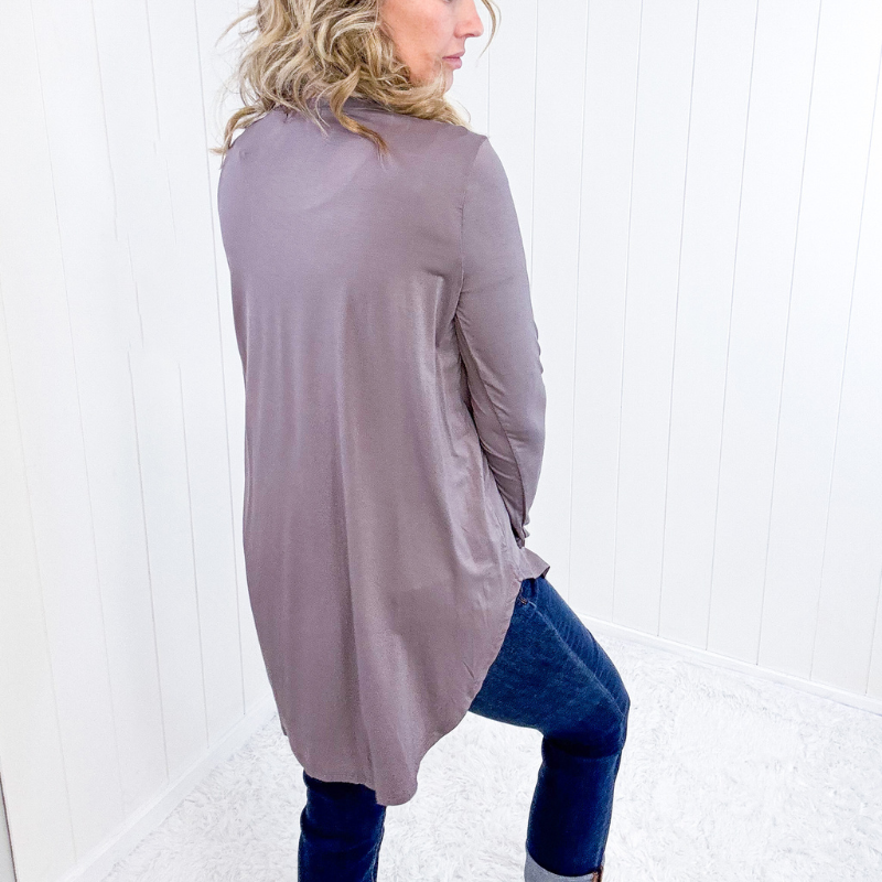 Grey Modal Jersey Knit Sleeved Top