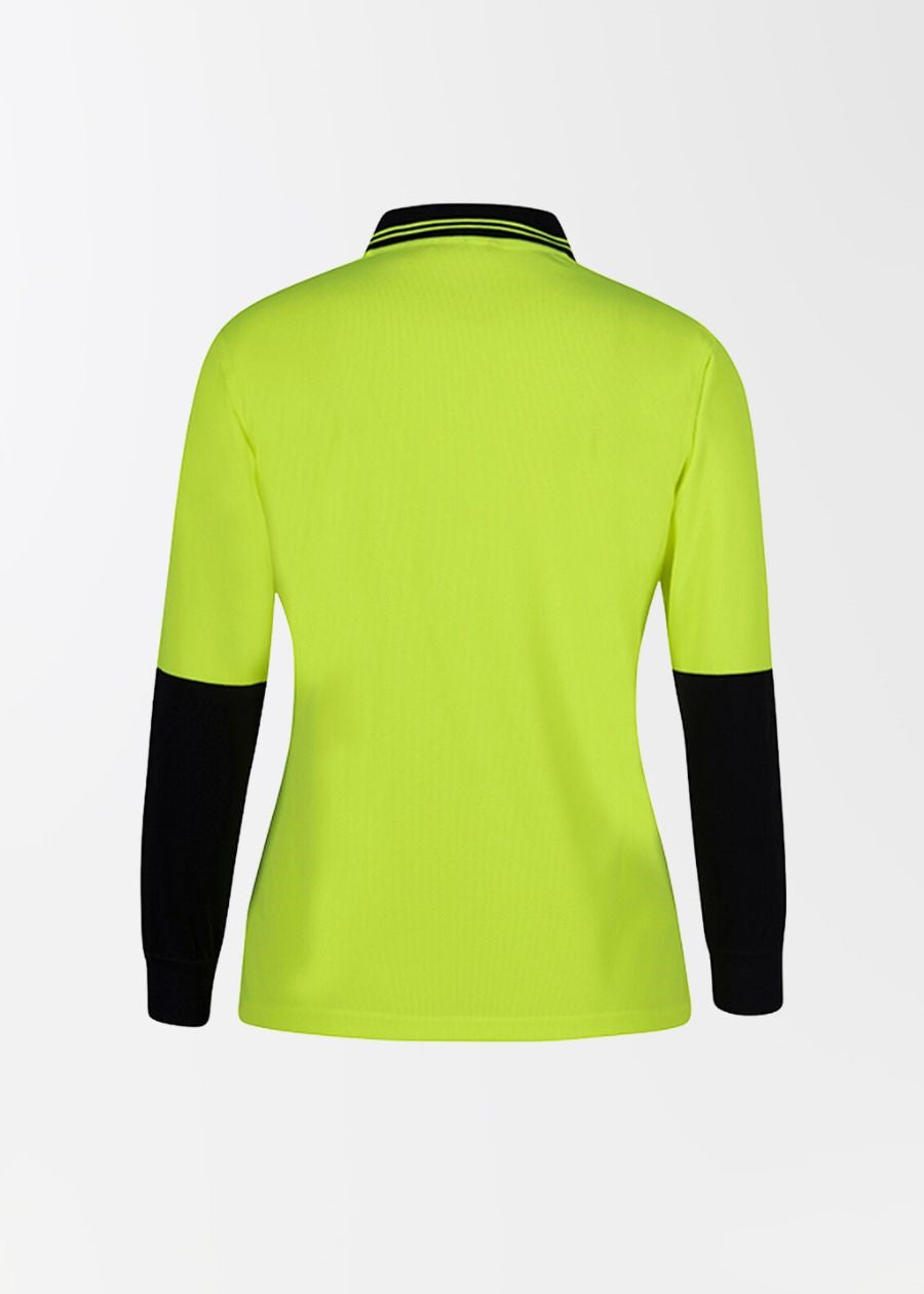 Hi vis long sleeve polo for women.