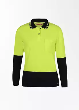 Hi vis long sleeve polo for women.