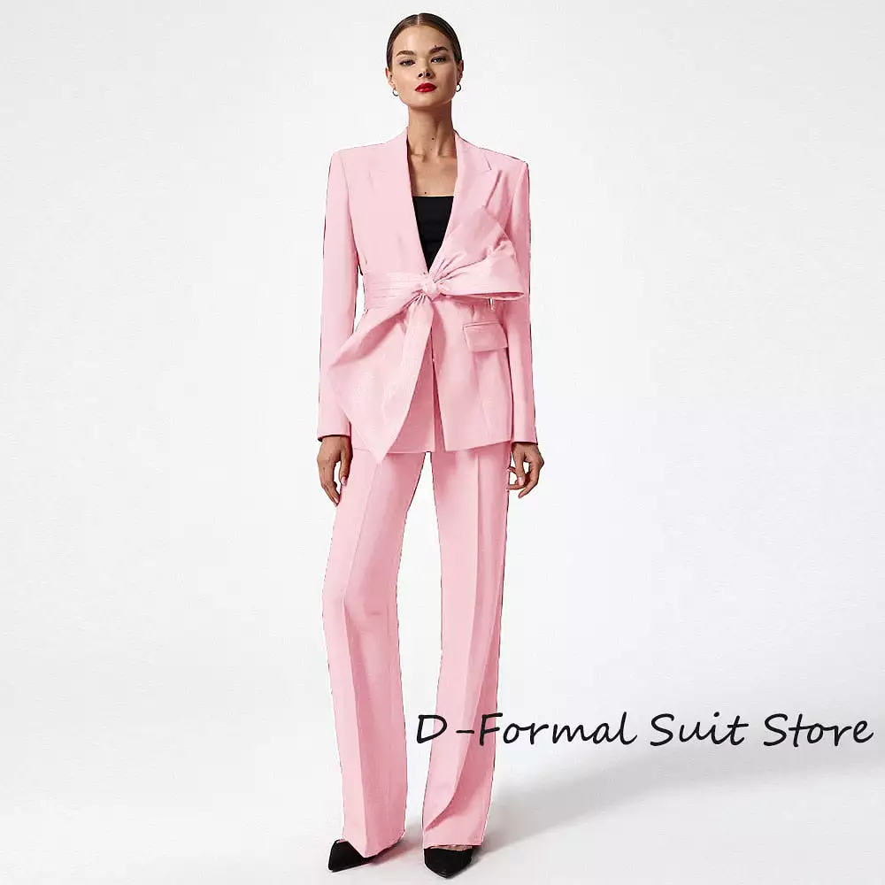 High Street Women's Red 2-Piece Suit with Pointed Lapel - Perfect for Prom and Parties