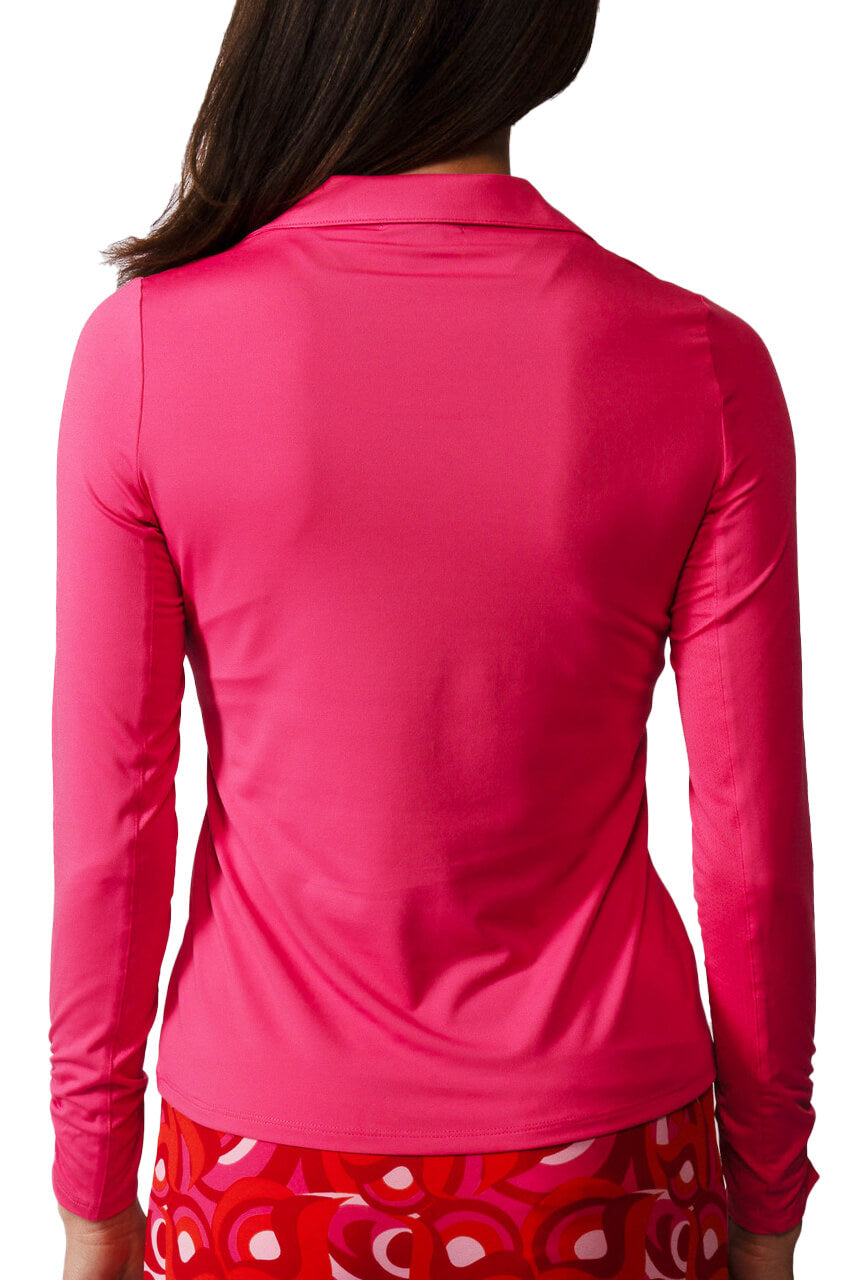 Hot Pink Long Sleeve Lisa Sport Polo - Top Result: Hot Pink Long Sleeve Lisa Sport Polo | Trendy Athletic Wear