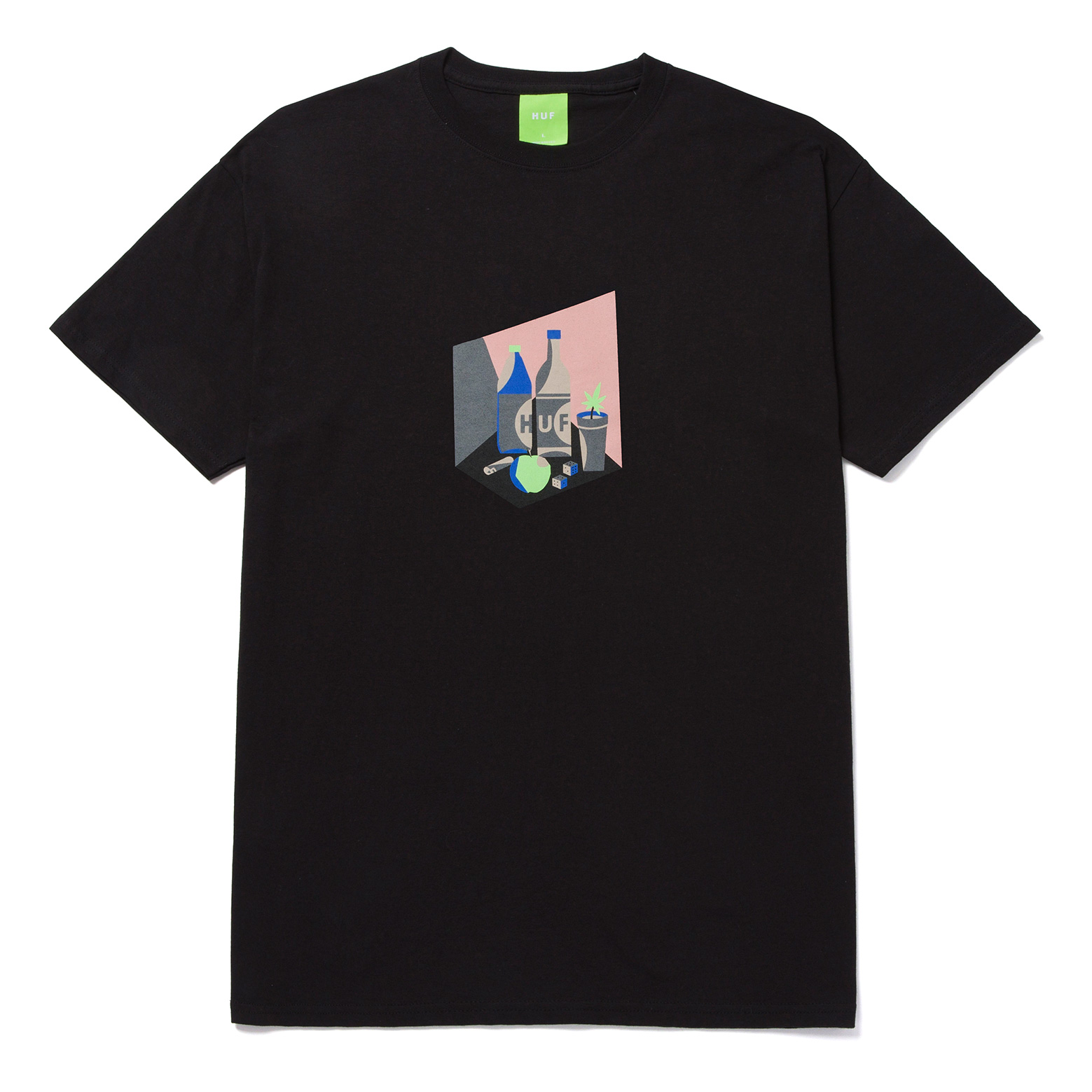 HUF T-Shirt 420 - Still Life Number SS in Black