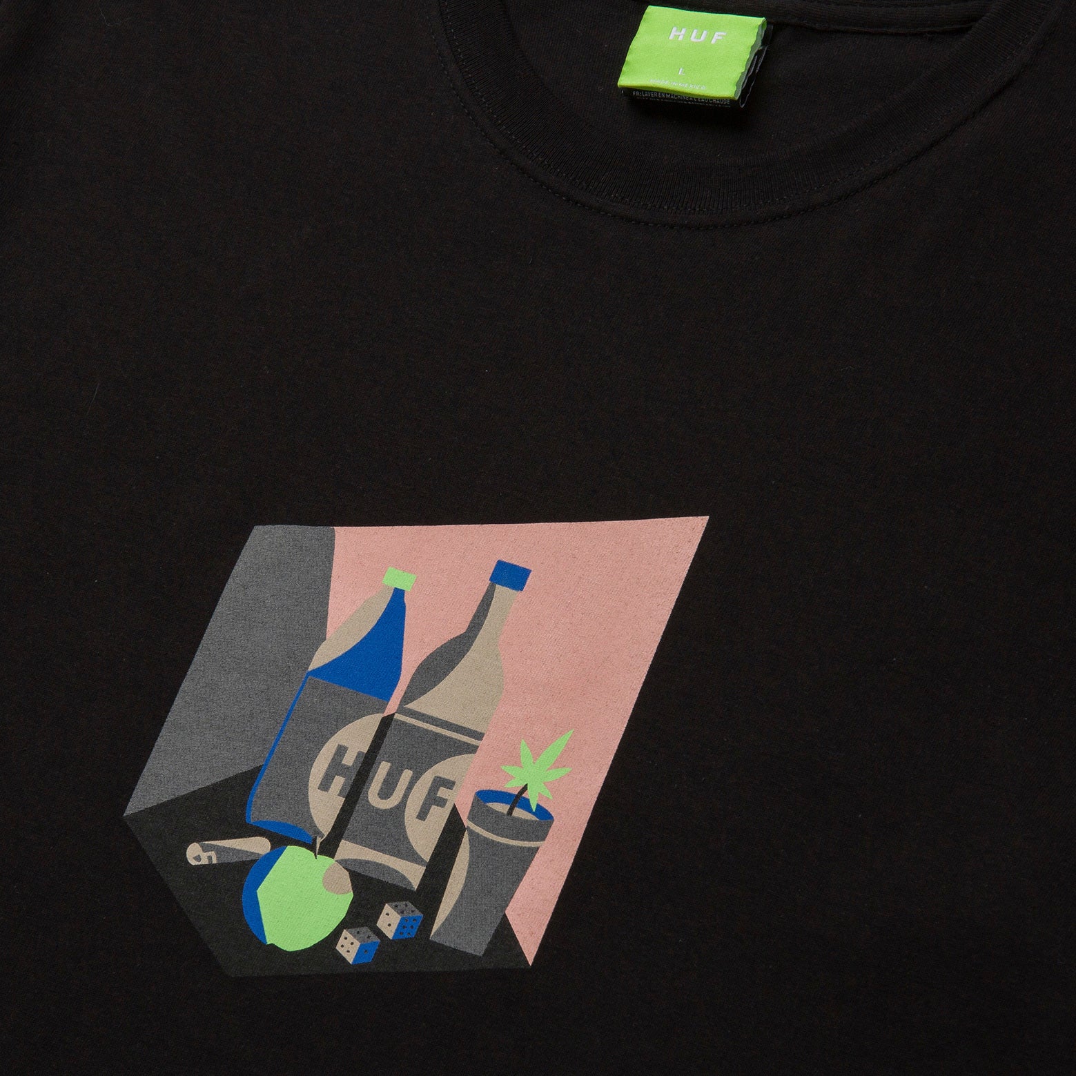 HUF T-Shirt 420 - Still Life Number SS in Black