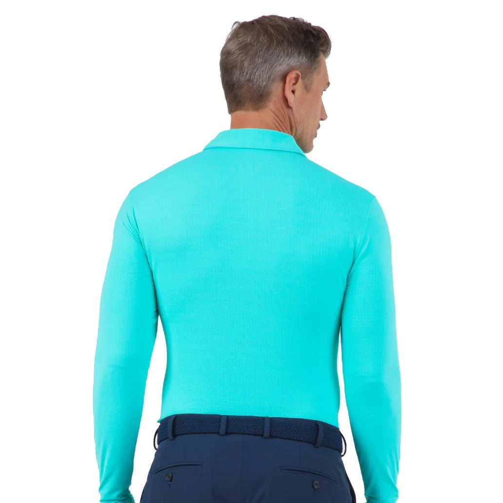 IBKUL Men's Mint Long Sleeve Polo Shirt.