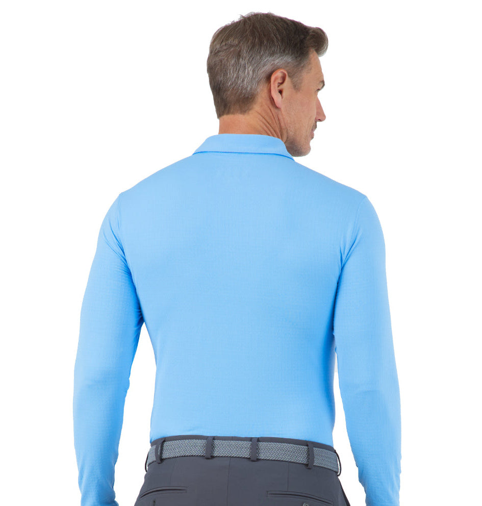 IBKUL Men's Polo Long Sleeve shirt in Peri blue - Google SEO Result