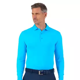 IBKUL Mens Polo Shirt Long Sleeve Turquoise