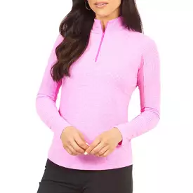 IBKUL Mini Check Hot Pink Mock Long Sleeve - Go for the stylish and comfortable IBKUL Mini Check Hot Pink Mock Long Sleeve. Shop