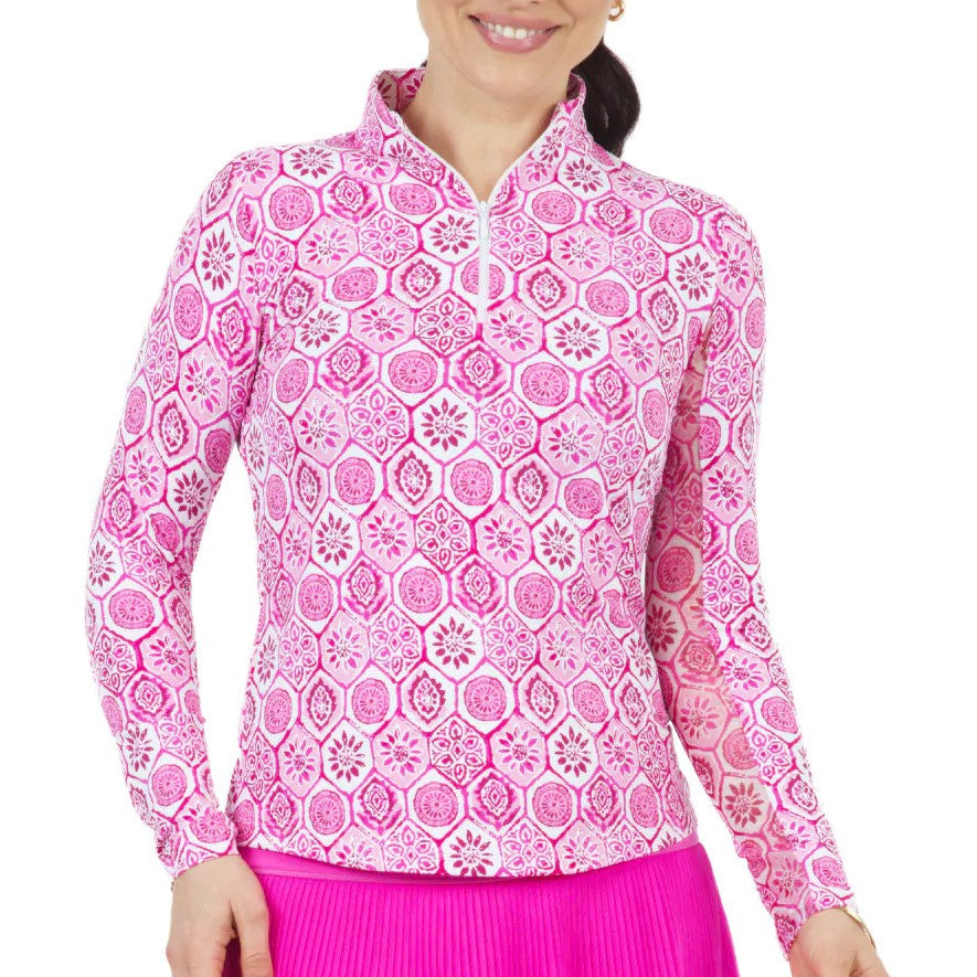 IBKUL Terra Pink Long Sleeve Mock - Shop Now