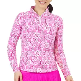 IBKUL Terra Pink Long Sleeve Mock - Shop Now