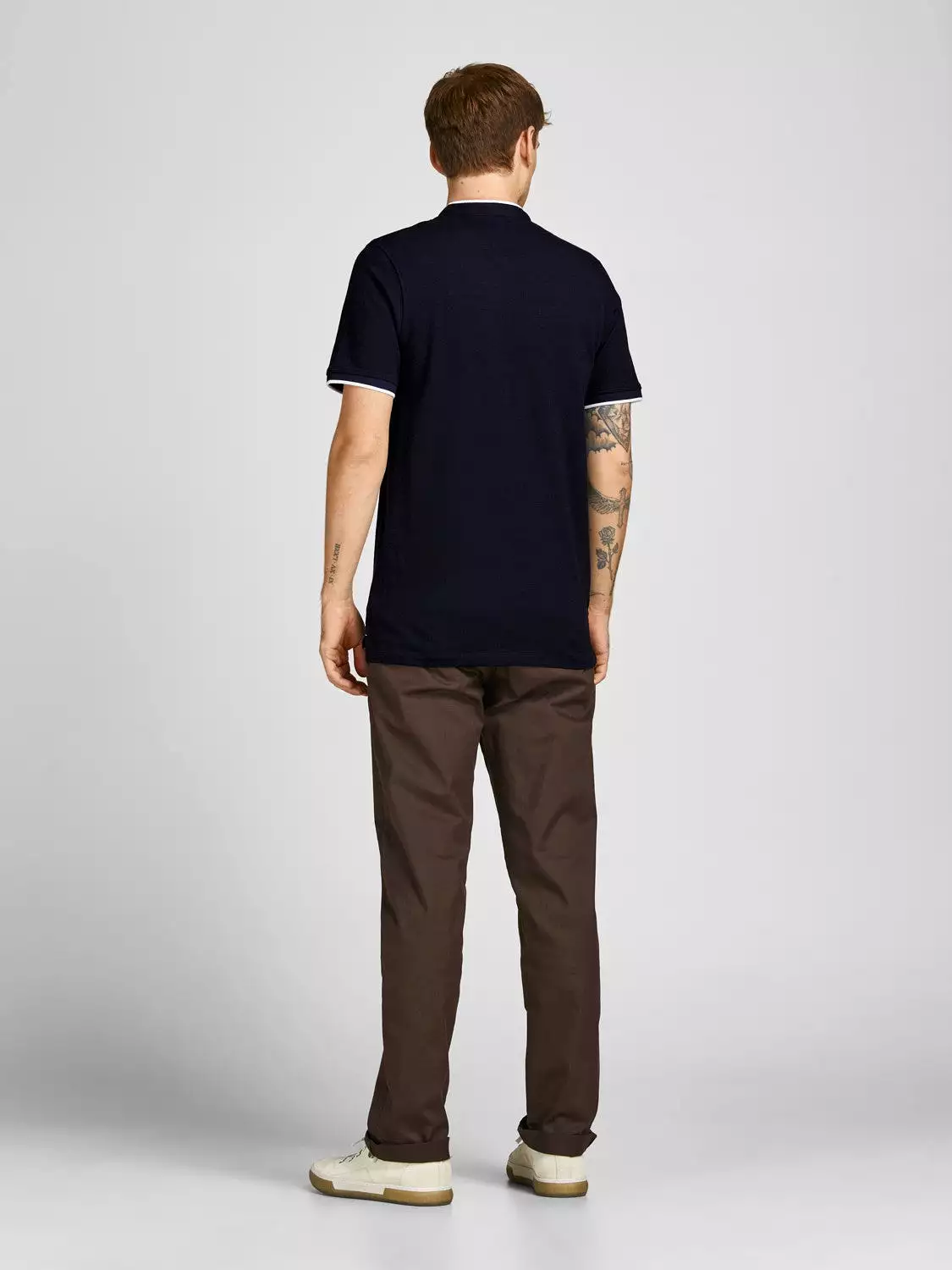 Jack & Jones Men's Polo T-Shirt with Grandad Neck