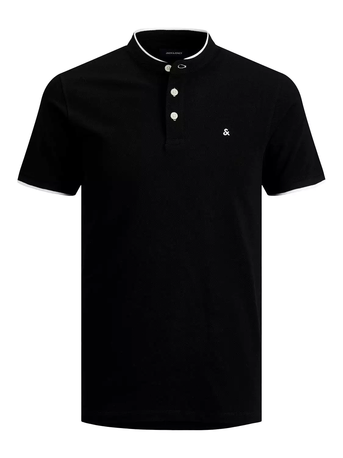 Jack & Jones Men's Polo T-Shirt with Grandad Neck