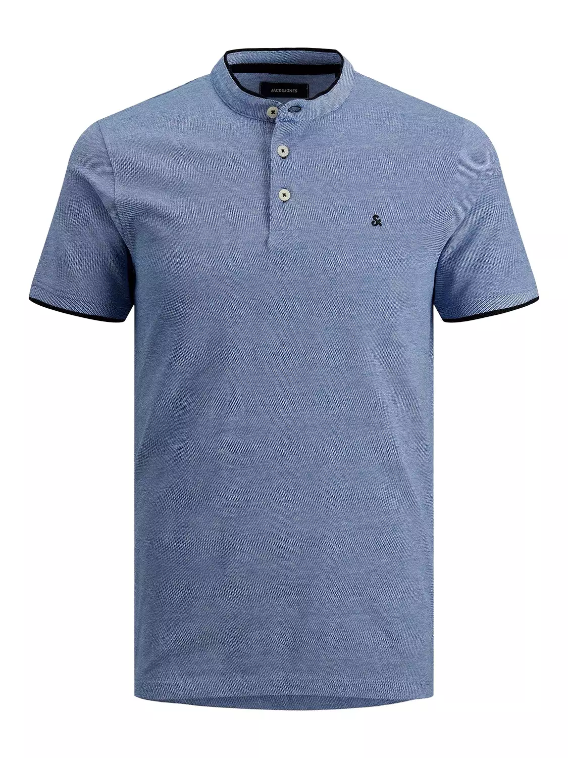 Jack & Jones Men's Polo T-Shirt with Grandad Neck