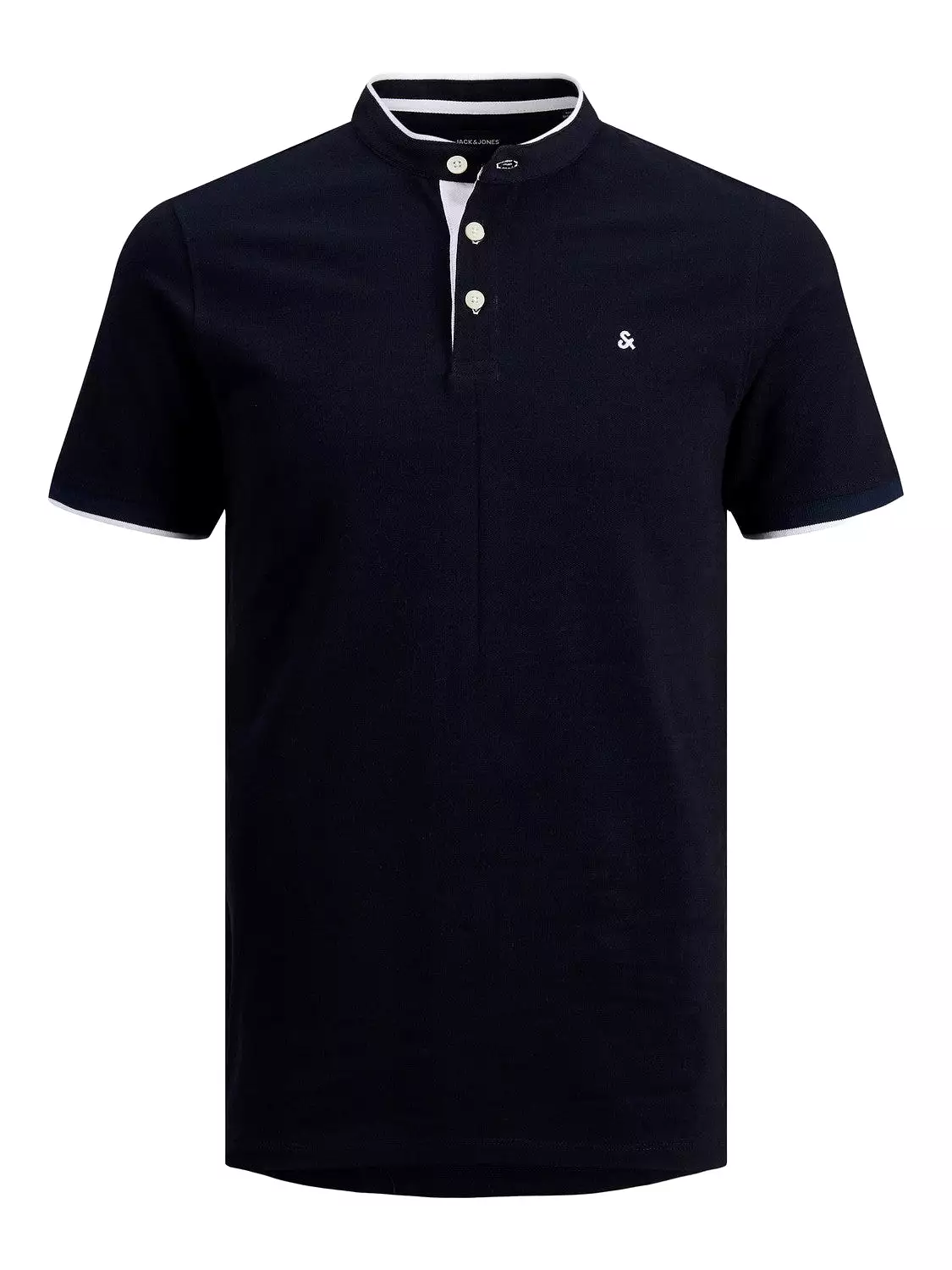 Jack & Jones Men's Polo T-Shirt with Grandad Neck