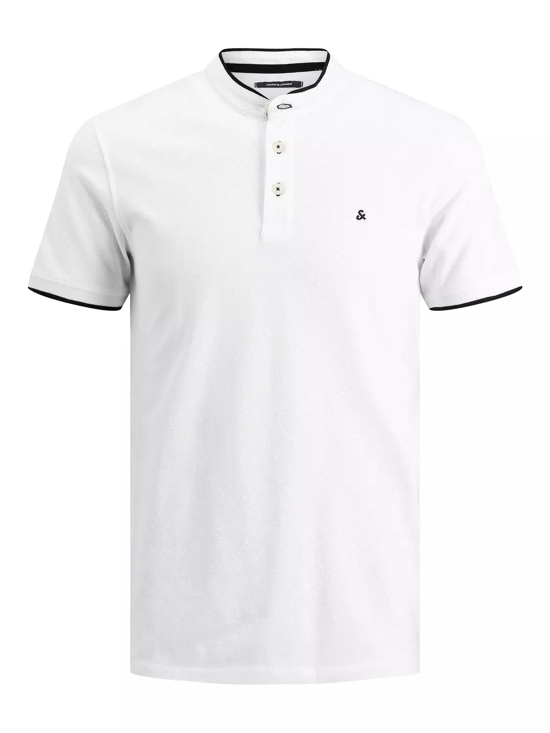 Jack & Jones Men's Polo T-Shirt with Grandad Neck