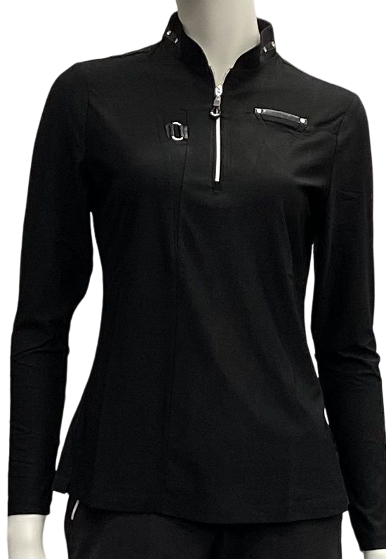 Jamie Sadock Polo Long Sleeve Jet - Buy Now!