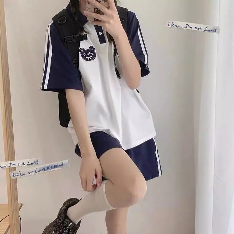 Japanese bear polo shirt and shorts BY6098