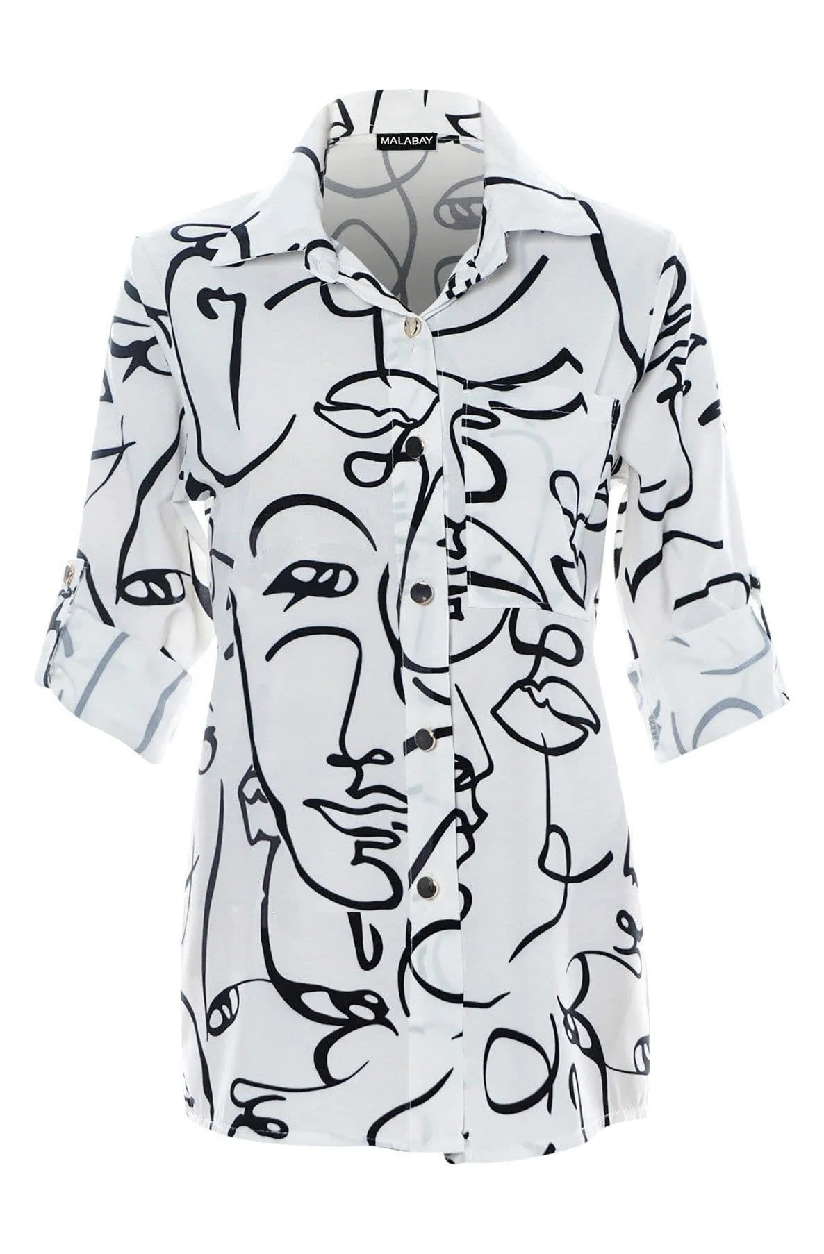 Jazmin Abstract Print Blouse Top