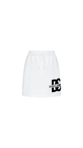 White Jersey Miniskirt With DG Logo Patch