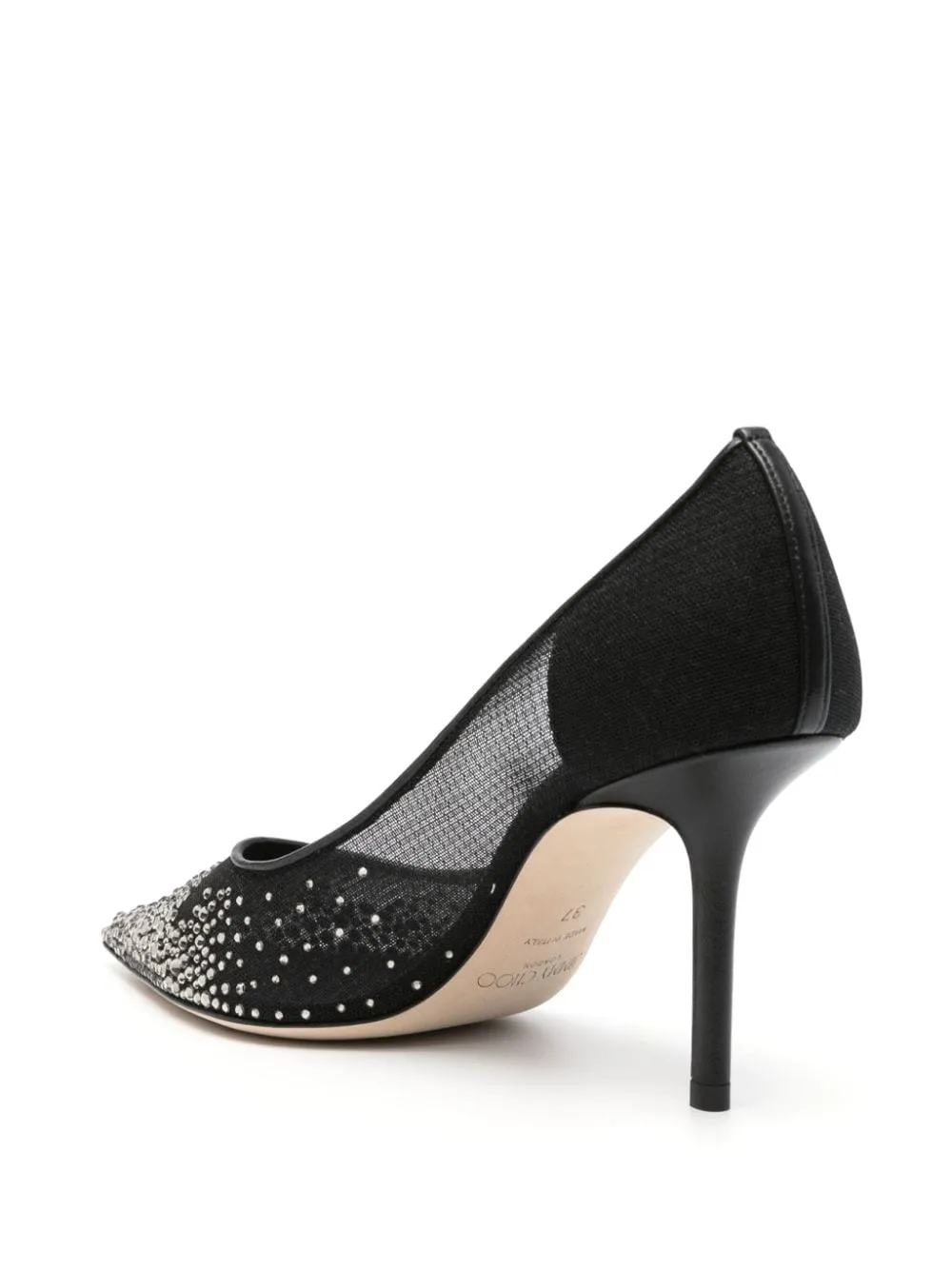 Women's Black Crystal Pointed Toe Pumps by JIMMY CHOO